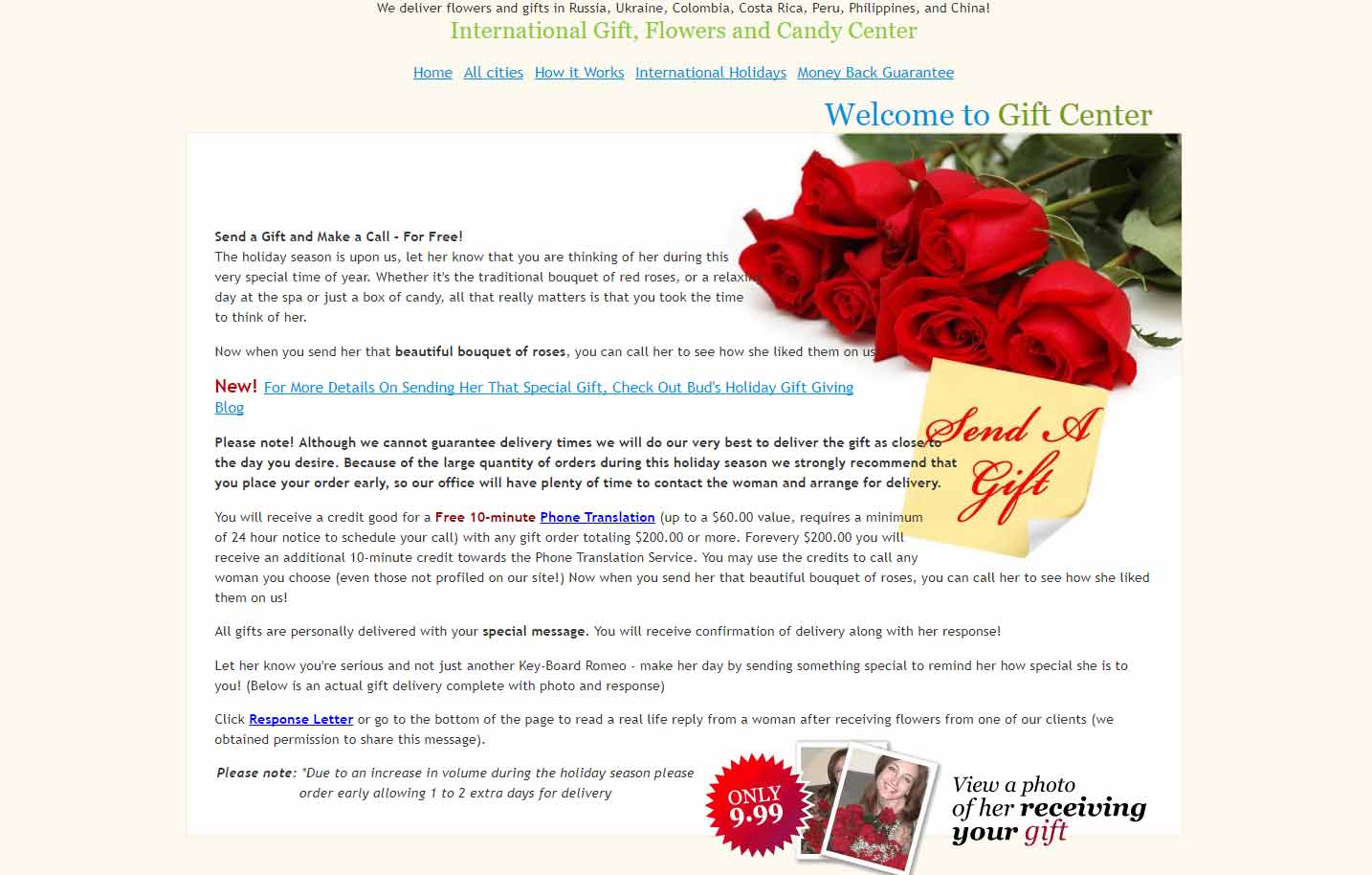 A Foreign Affair gift center page image for international dating site review