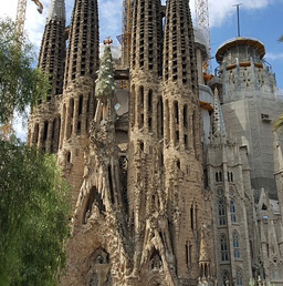 The facade of Sagrada Familia in Barcelona, Spain. A potential venue of one of your best dates.