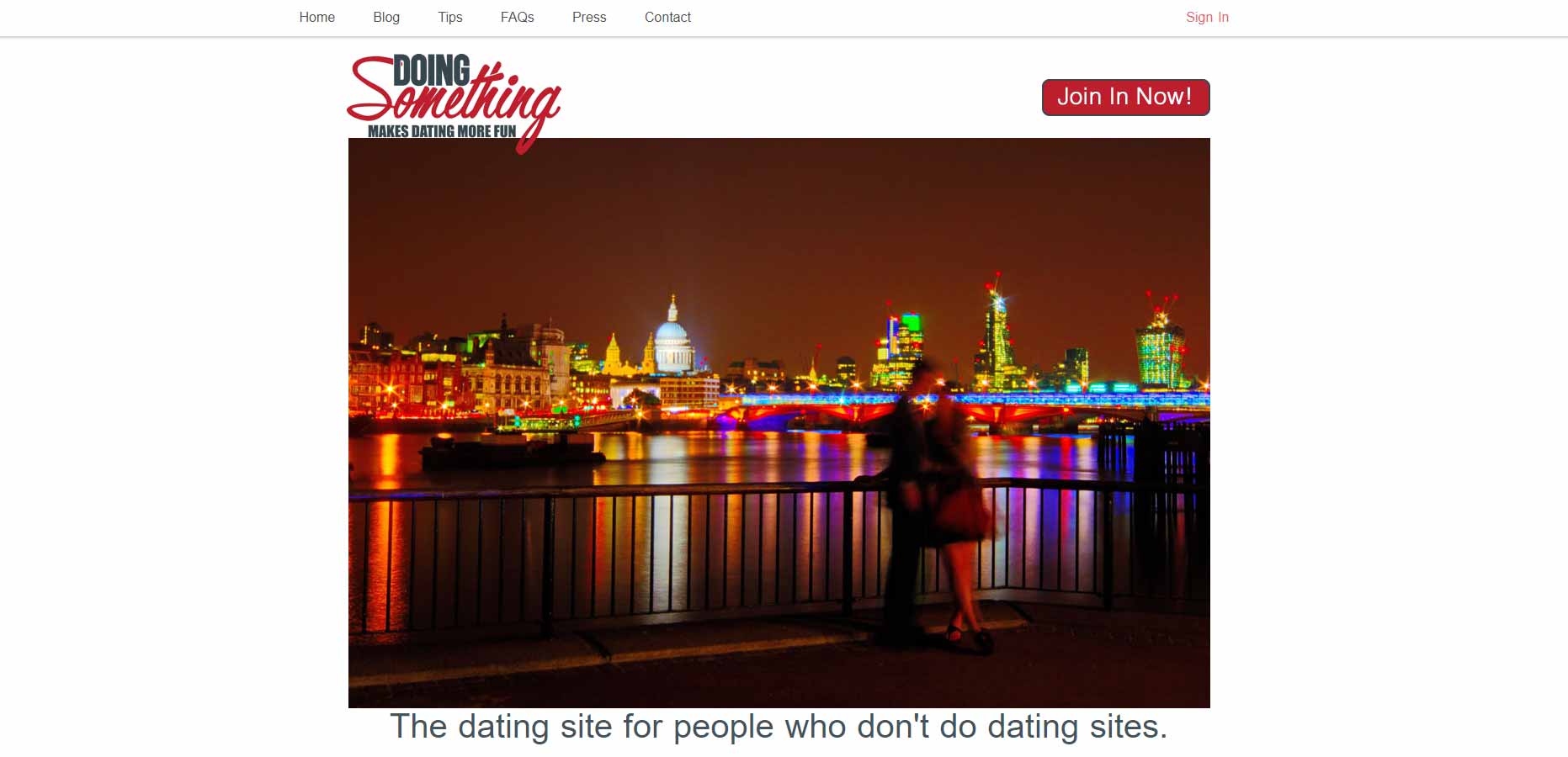 Doing Something home page image for international dating site review