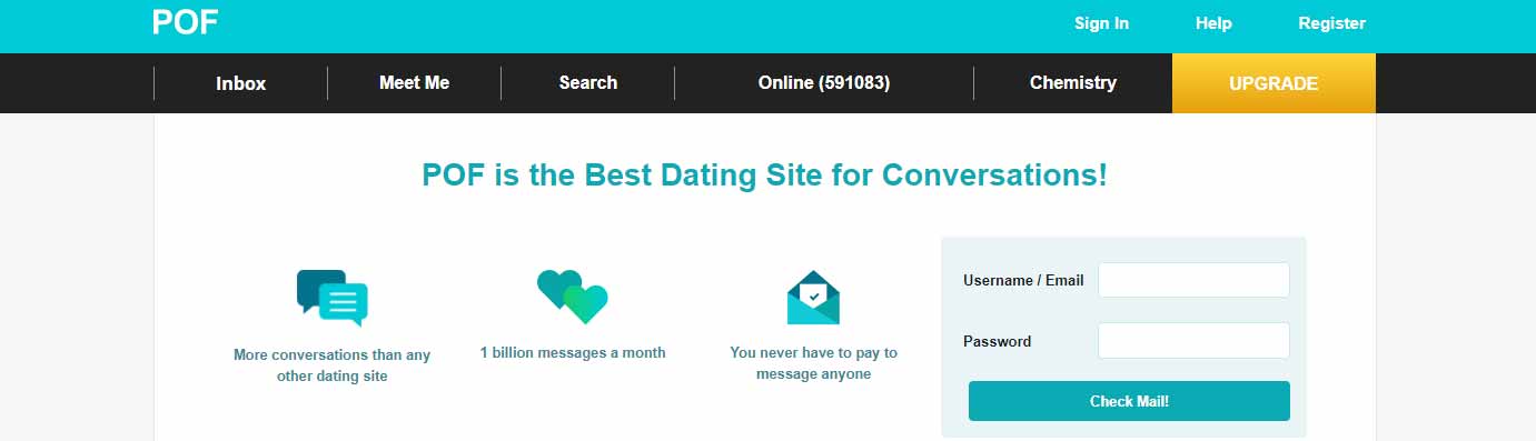 Plenty of Fish home page image for international dating site review