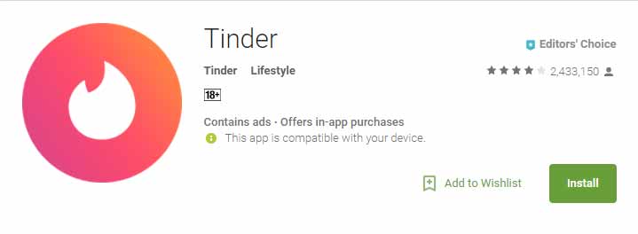 Tinder Android app icon image for international dating site review